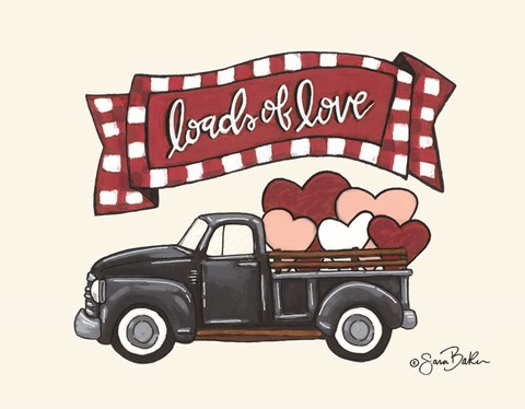 Framed Loads of Love Truck Print