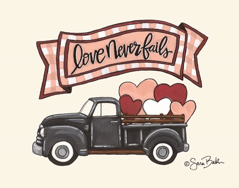 Framed Love Never Fails Truck Print