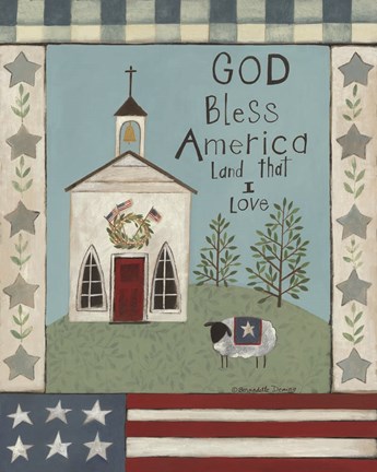 Framed God Bless America Print