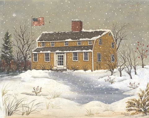 Framed Burnham Tavern in Winter Print