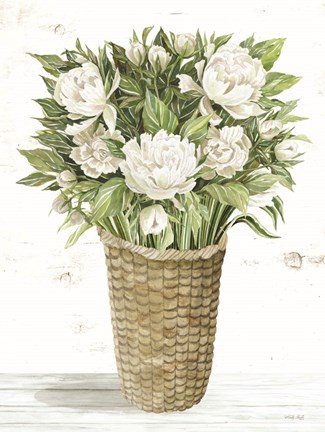 Framed Peony Basket Print