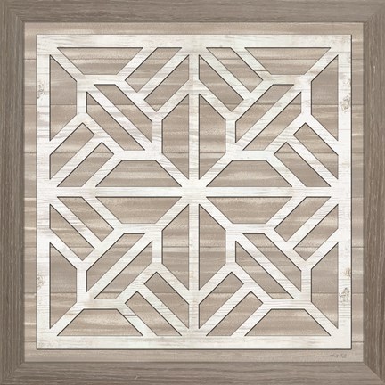 Framed Geo Greige Deco 5 Print