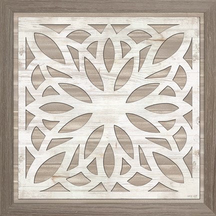 Framed Geo Greige Deco 6 Print