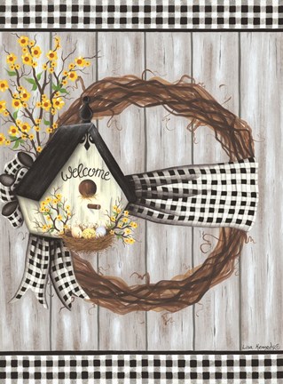 Framed Spring Welcome Wreath Print
