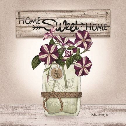 Framed Petunias in Jar Print