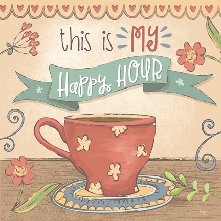 Framed Coffee Happy Hour Print