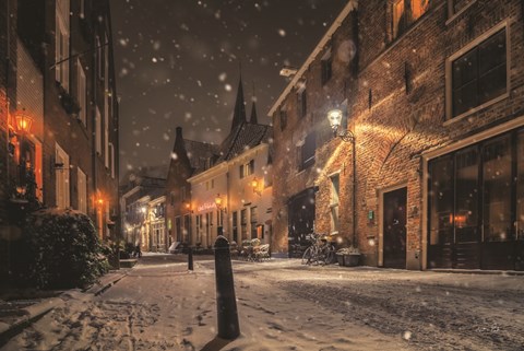 Framed Nighttime City Street 3 Print