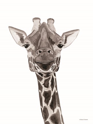 Framed Safari Giraffe Peek-a-boo Print