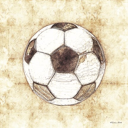 Framed Soccer Sketch Print