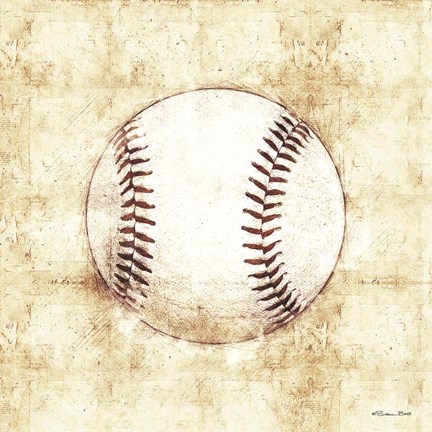 Framed Baseball Sketch Print