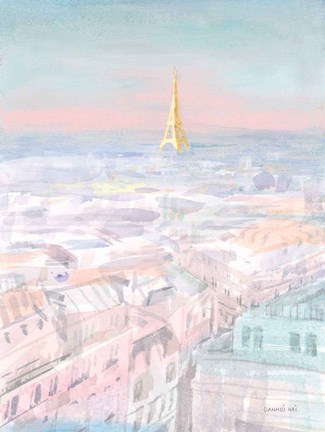 Framed Pastel Paris VI Print