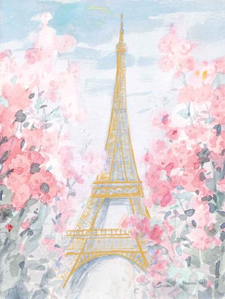 Framed Pastel Paris III Print