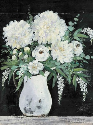 Framed Late Summer Bouquet I Black Crop Print