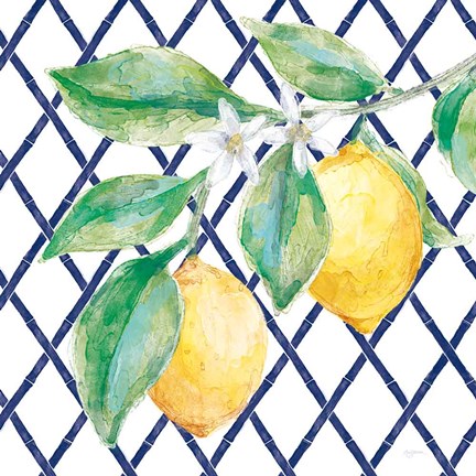 Framed Everyday Chinoiserie Lemons II Print