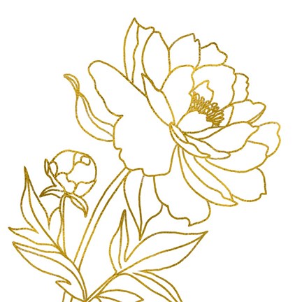 Framed Gold Floral III Print