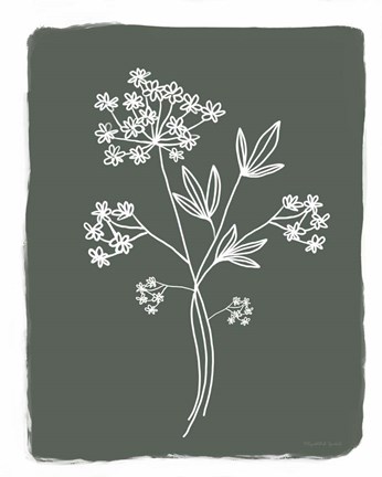 Framed Green Botanical I Print