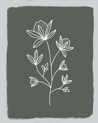 Framed Green Botanical III Print