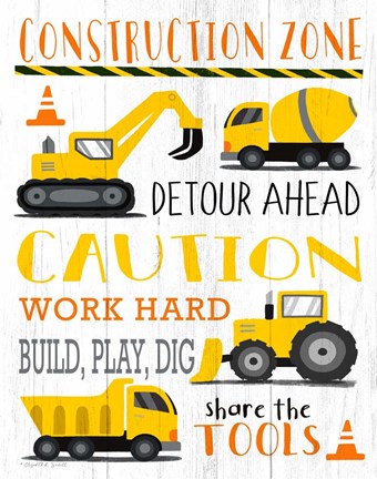 Framed Construction Zone Print