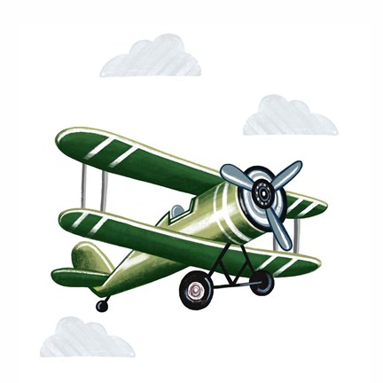 Framed Green Plane Print