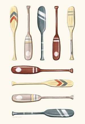 Framed Oar Collection I Print