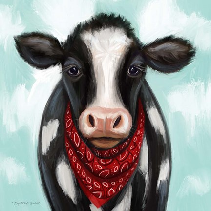 Framed Cow Boy Print