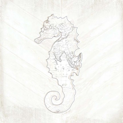 Framed Coastal Seahorse Print