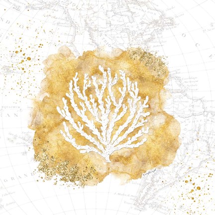 Framed Golden Coral II Print