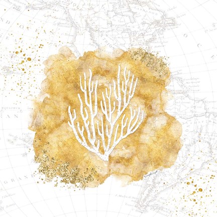 Framed Golden Coral III Print