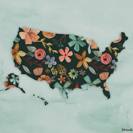 Framed Floral America III Print