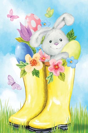 Framed Bunny Boots Print