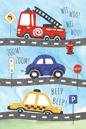 Framed Zoom Zoom, Beep Beep Print