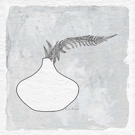 Framed Fern in Vase II Print