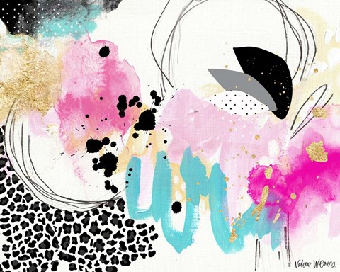 Framed Abstract Gold Splatter Print