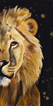 Framed Lion Half Face Print