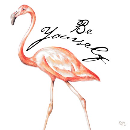 Framed Be Different Flamingo II Print
