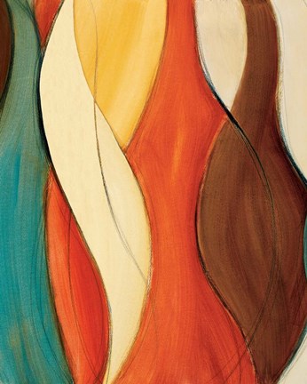 Framed Orange Coalescence I Print