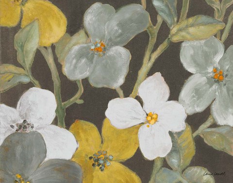 Framed Garden Party in Gray I Print