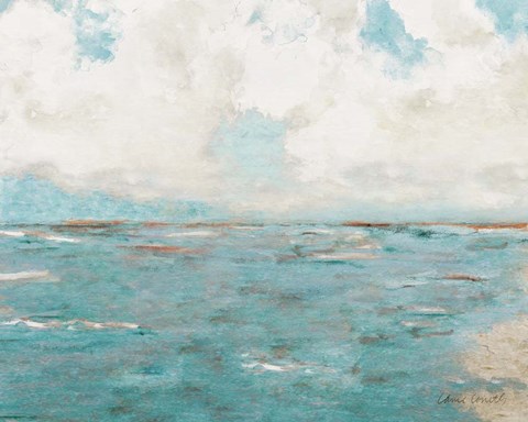 Framed Coastal Teal Ocean Print