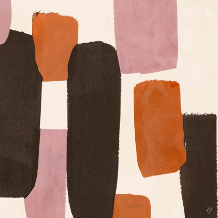 Framed Pink Modern Grooves Close Up Print