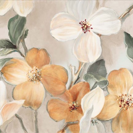 Framed Neutral Bella Fiori Square Print