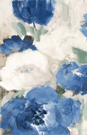 Framed Blue Flower Power I Print