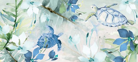 Framed Watercolor Sea Turtles Print