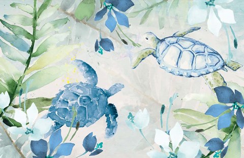 Framed Watercolor Sea Turtles Print