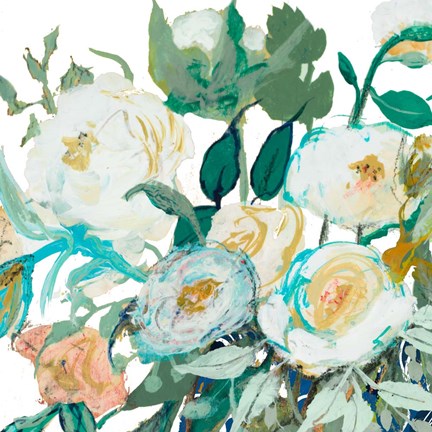 Framed White Roses Print