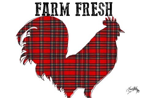 Framed Farm Fresh Plaid Rooster Print