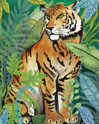 Framed Tiger In The Jungle II Print