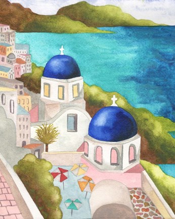 Framed Santori II Print