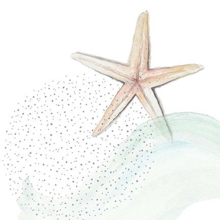 Framed Turquoise Ocean Treasure Star Print