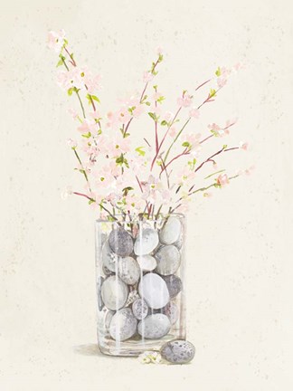 Framed Spring Vase With Pebbles Print