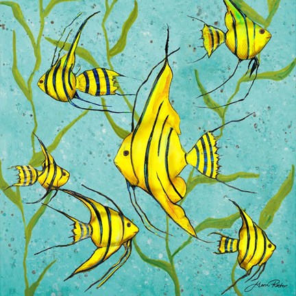 Framed School Of Fish III Print